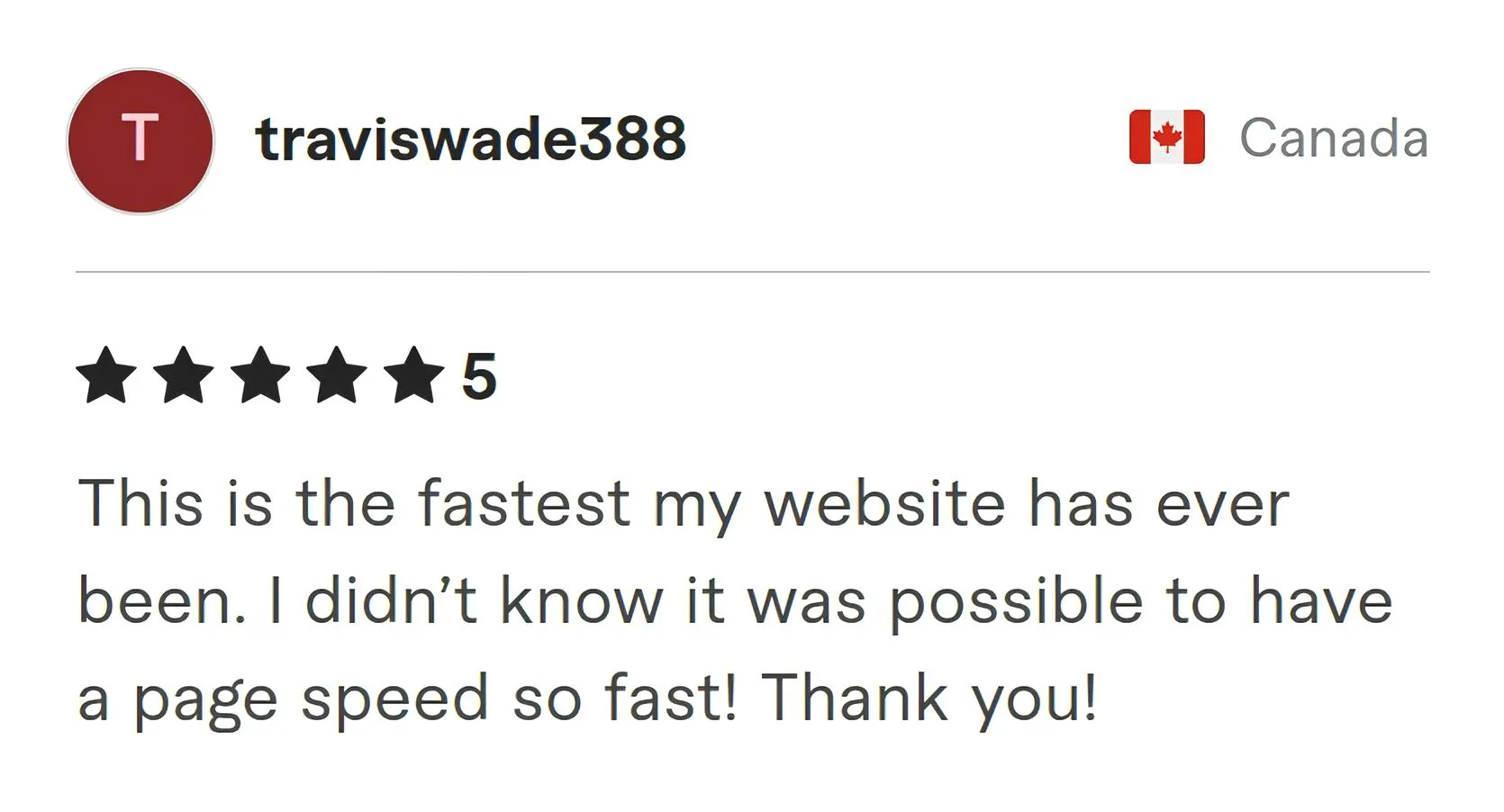 Screenshot of Fiverr review from Travis Wade388